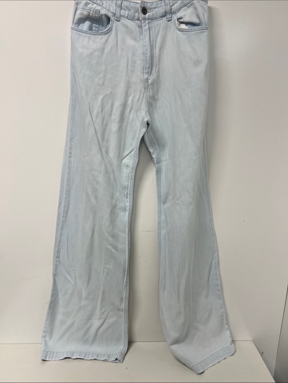 Bell Dahl Wide Leg Light Wash Jeans/Pants Cotton & Tencel Blend 27" Waist